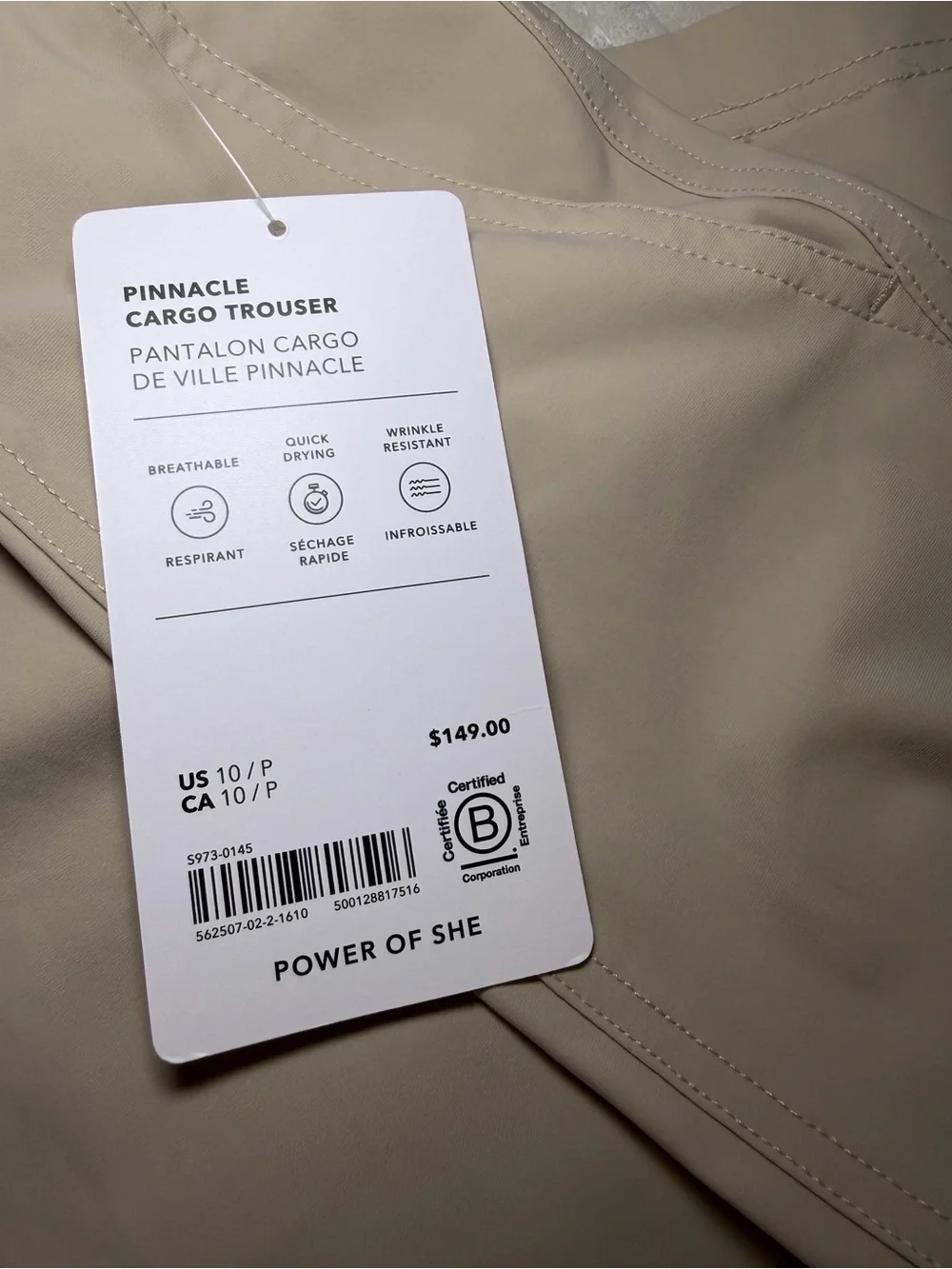 Athleta Wide leg Pinnacle Cargo Trousers in Beige - Women's 10 petite NWT